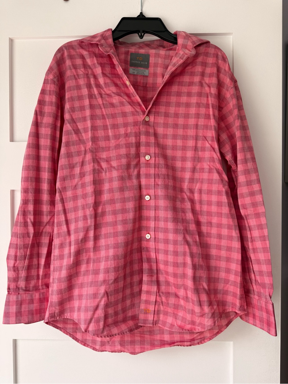 Boys Pink Check Button Shirt